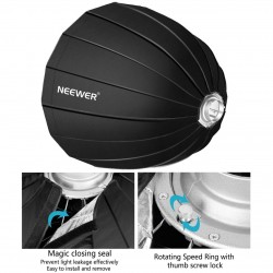 SOFTBOX HEXADECAGONE 120CM PROFONDE PLIABLE MONTURE BOWENS
