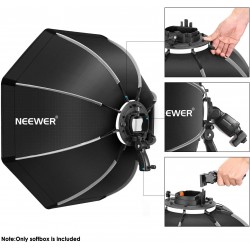 SOFTBOX  OCTOGONAL PLIABLE AVEC MONTURE S-TYPE  90CM