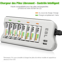 Chargeur de Piles AA / AAA avec 4 Piles AA Rechargeables 4800mAh LinQ  ZN-422-A5