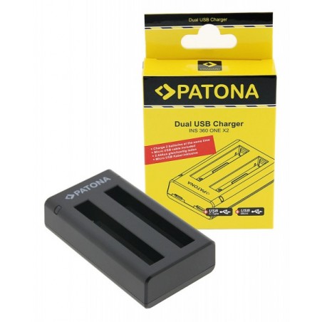 CHARGEUR PATONA DOUBLE 1457 POUR INSTA360 ONE*2