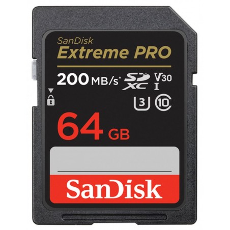 CARTE MEMOIRE SDXC SANDISK EXTREME PRO 64Go JUSQU'à 200 Mo/s,