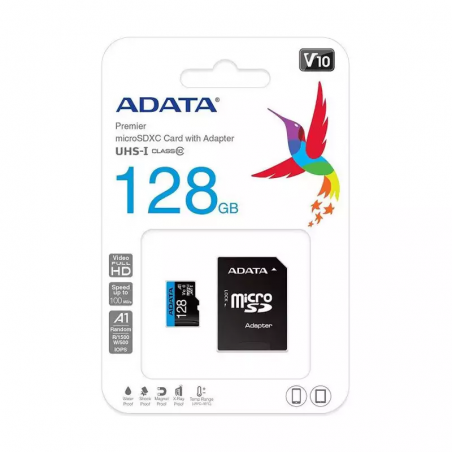 CARTE MEMOIRE MICRO SD 128GO CLASS 10 + ADAPTATEUR