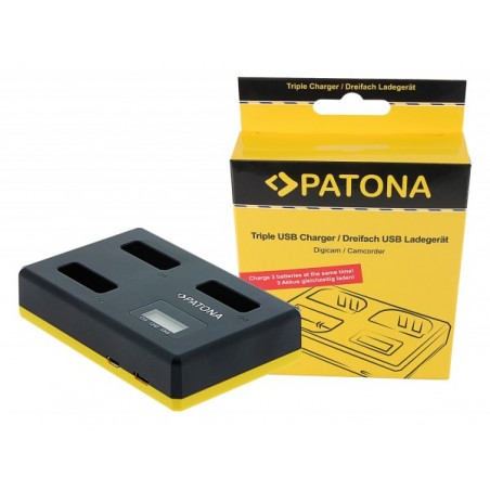 PATONA Chargeur rapide 3x pour Canon NB-12L NB-13L