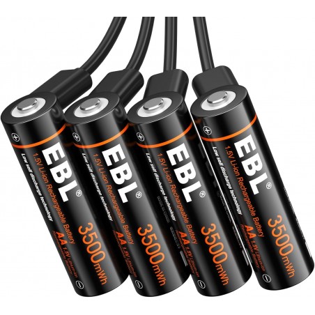 EBL PACK DE PILES RECHARGEABLES AA PILES 1.5V 3500mWh