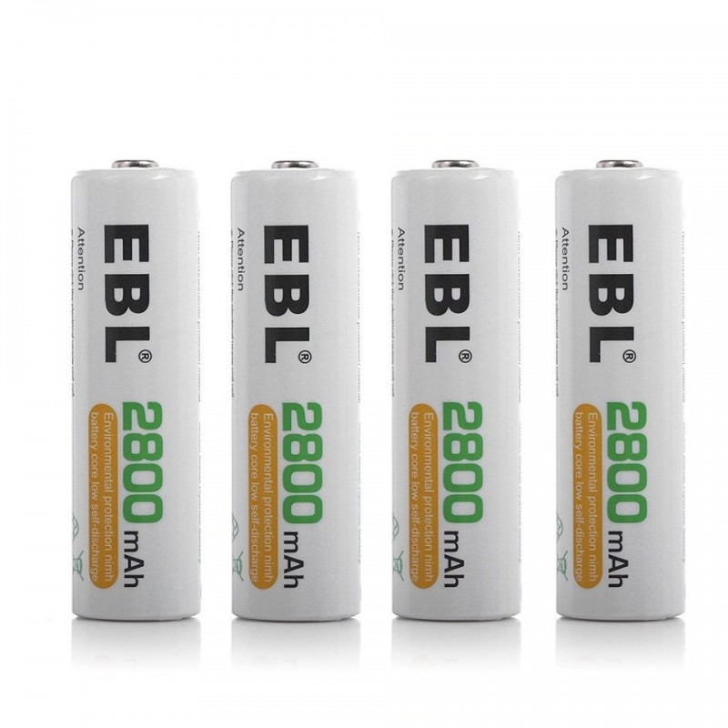 Ebl Lot de 4 piles AA rechargeables 2800mAh à prix pas cher