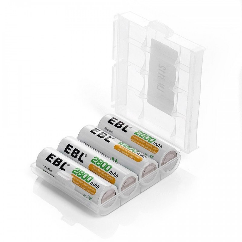 LOT DE 4 PILES EBL AA RECHARGABLES 2800MAH