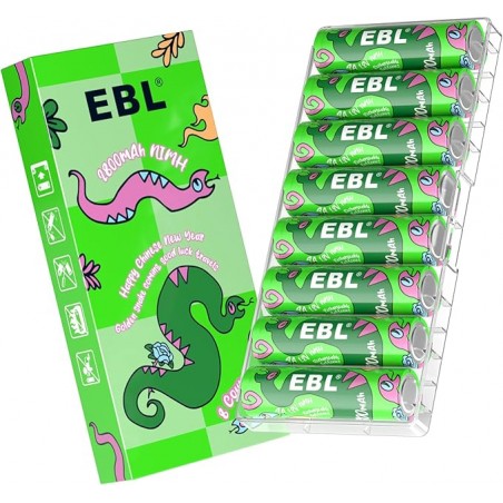 LOT DE 8 PILES RECHARGEABLES AA EBL 2800MAH