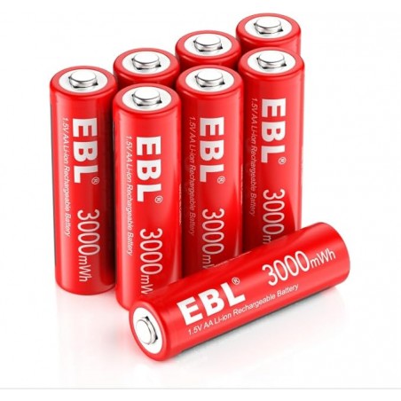 PILES RECHARGEABLE AA EBL 3000MAH