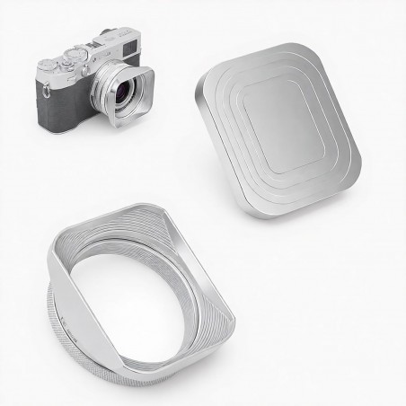 YC ONION LENS HOOD X100V SILVER POUR FUIJIFILM